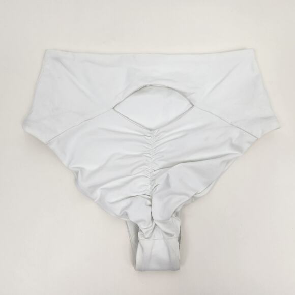 L*Space Luka Bikini Bottom Classic White Size Small Cutout High Rise - Picture 4 of 6